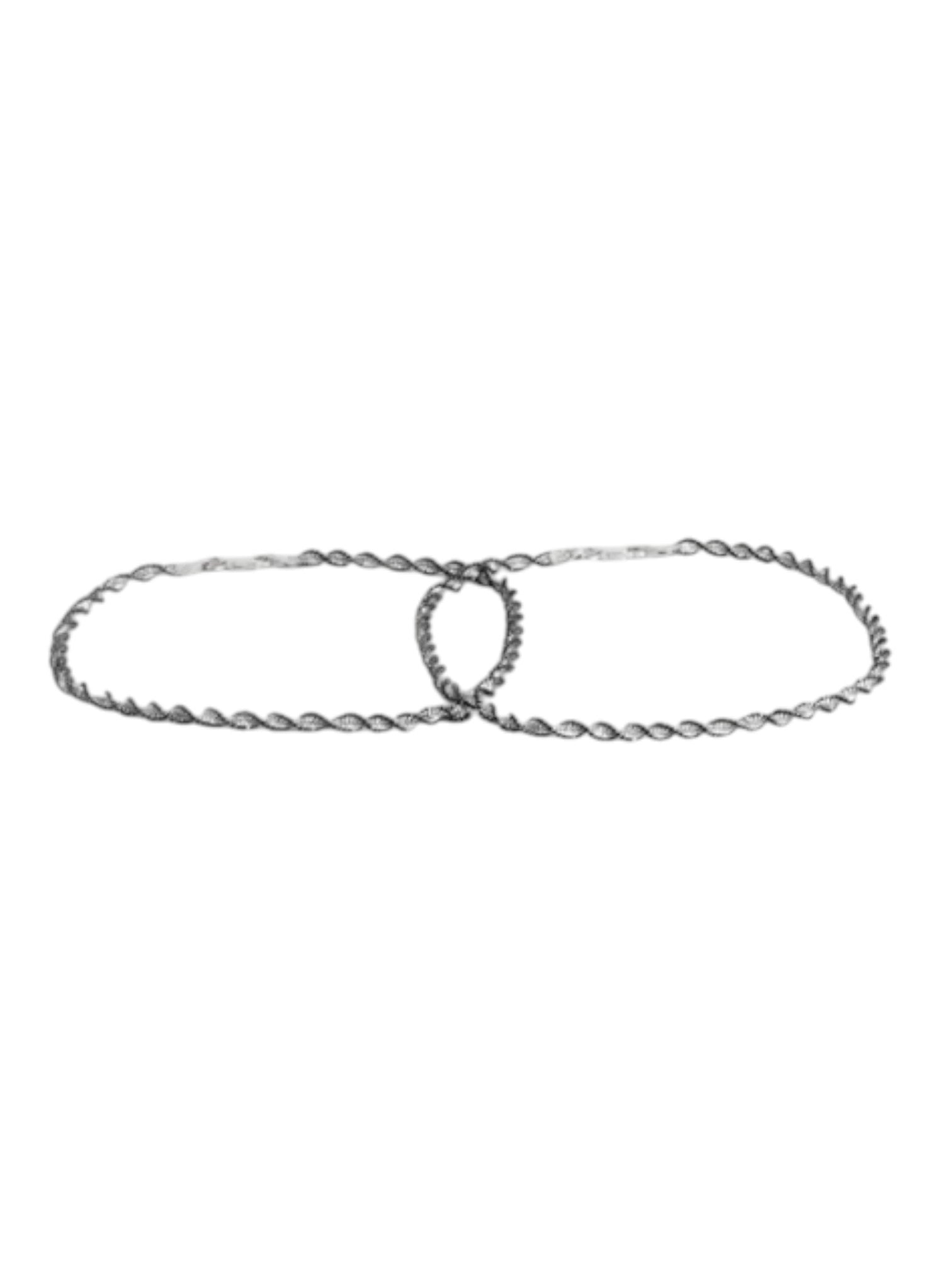 Black Twisted Weave 925 Sterling Silver Anklet By Kesardeep Impex For Women